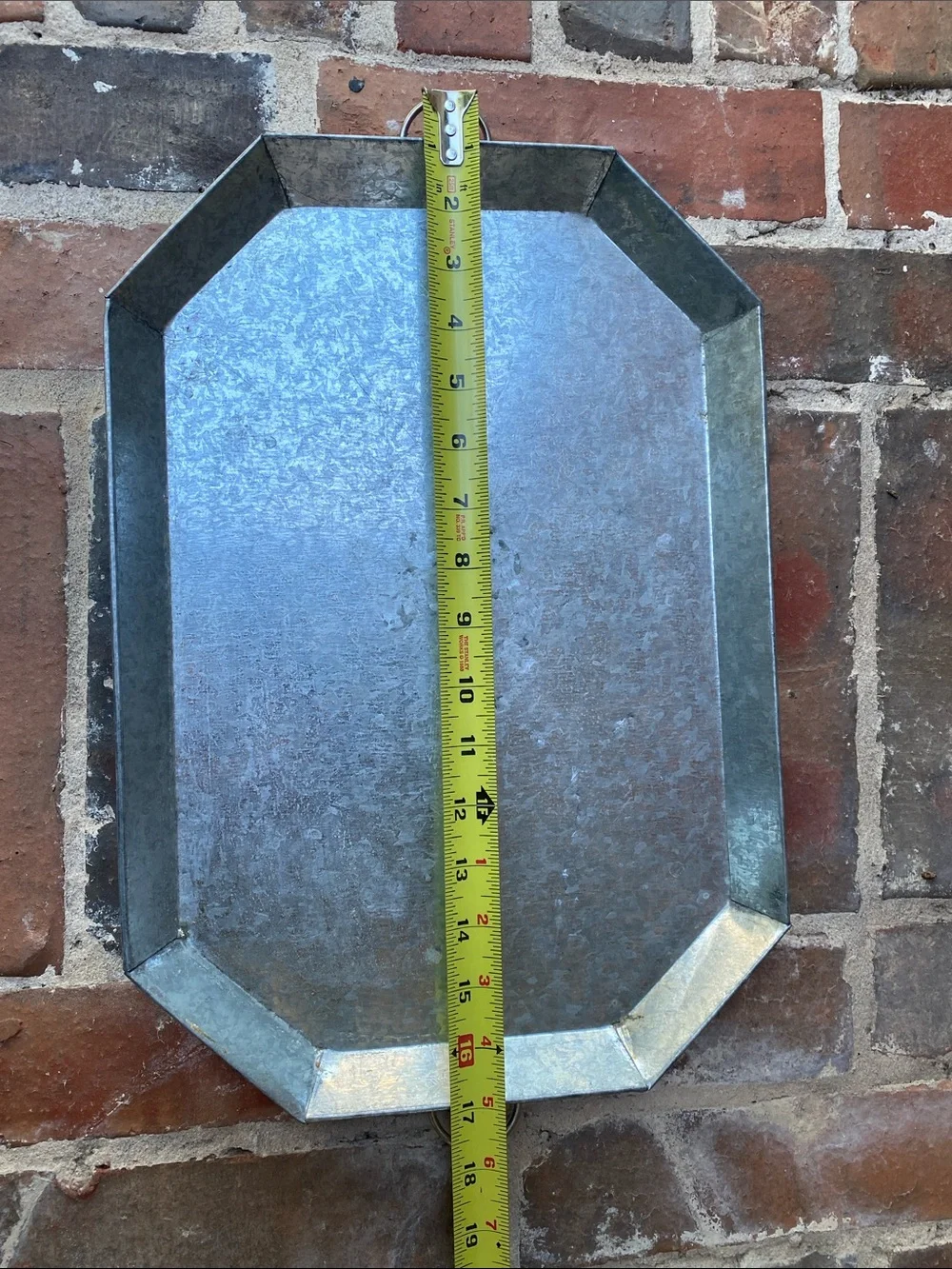 Galvanized Metal Serving Tray - Silver